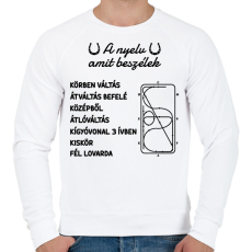 PRINTFASHION A nyelv amit beszélek - Férfi pulóver - Fehér