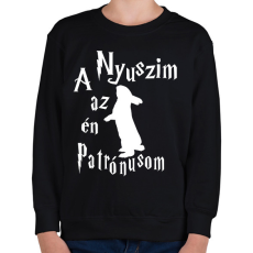 PRINTFASHION A Nyuszim az én Patrónusom - Gyerek pulóver - Fekete