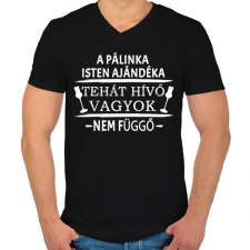 PRINTFASHION A pálinka isten ajándéka! - Férfi V-nyakú póló - Fekete férfi póló