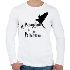 PRINTFASHION A Papagájom az én Patrónusom - Férfi hosszú ujjú póló - Fehér férfi póló