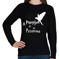 PRINTFASHION A Papagájom az én Patrónusom - Női pulóver - Fekete