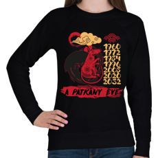 PRINTFASHION A patkány éve - Női pulóver - Fekete