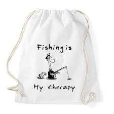 PRINTFASHION a pecázás az én terápiám - Sportzsák, Tornazsák - Fehér tornazsák