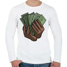 PRINTFASHION A pénz beszél. - Férfi hosszú ujjú póló - Fehér
