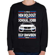 PRINTFASHION A pénz nem boldogít! De... - Gyerek pulóver - Fekete gyerek pulóver, kardigán
