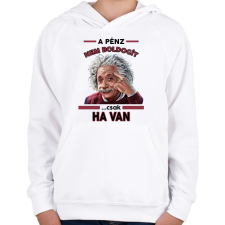 PRINTFASHION A pénz nem boldogít! - Gyerek kapucnis pulóver - Fehér gyerek pulóver, kardigán