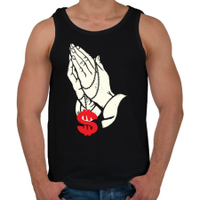 PRINTFASHION A pénzben hiszek - Férfi atléta - Fekete atléta, trikó