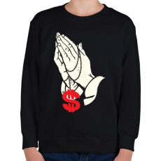 PRINTFASHION A pénzben hiszek - Gyerek pulóver - Fekete