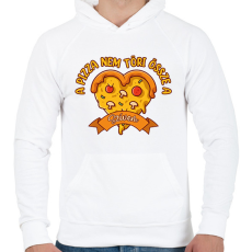 PRINTFASHION A pizza nem töri össze - Férfi kapucnis pulóver - Fehér