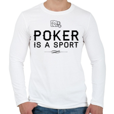 PRINTFASHION A pókerezés egy sport - Férfi hosszú ujjú póló - Fehér férfi póló