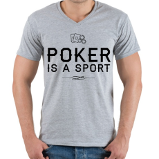 PRINTFASHION A pókerezés egy sport - Férfi V-nyakú póló - Sport szürke