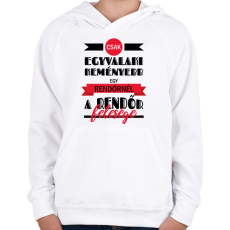 PRINTFASHION A rendőr felesége - Gyerek kapucnis pulóver - Fehér