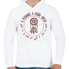 PRINTFASHION A rohanás - közmondás - Férfi kapucnis pulóver - Fehér