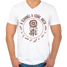 PRINTFASHION A rohanás - közmondás - Férfi V-nyakú póló - Fehér férfi póló