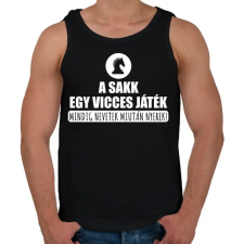 PRINTFASHION A sakk vicces játék - Férfi atléta - Fekete atléta, trikó