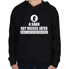 PRINTFASHION A sakk vicces játék - Gyerek kapucnis pulóver - Fekete