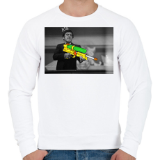 PRINTFASHION A sebhelyesarcú - Férfi pulóver - Fehér