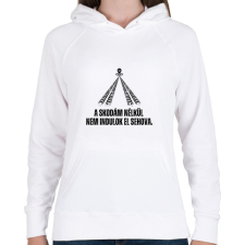 PRINTFASHION A Skodám nélkül nem indulok el sehova - Női kapucnis pulóver - Fehér női pulóver, kardigán