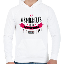 PRINTFASHION A sminkelés az én terápiám - Férfi kapucnis pulóver - Fehér férfi pulóver, kardigán