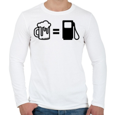 PRINTFASHION A sör az én üzemanyagom - Férfi hosszú ujjú póló - Fehér férfi póló