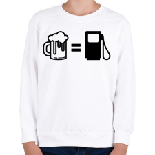 PRINTFASHION A sör az én üzemanyagom - Gyerek pulóver - Fehér gyerek pulóver, kardigán