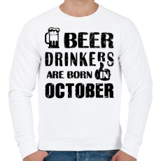 PRINTFASHION A sörivók októberben születtek - Férfi pulóver - Fehér