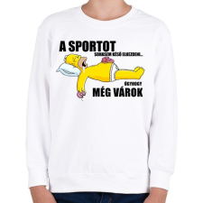 PRINTFASHION A sportot sohasem késő elkezdeni... - Gyerek pulóver - Fehér gyerek pulóver, kardigán