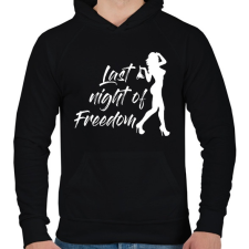 PRINTFASHION A szabadság utolsó éjszakája - Férfi kapucnis pulóver - Fekete férfi pulóver, kardigán