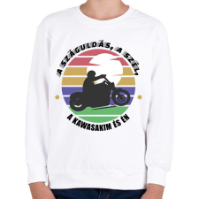 PRINTFASHION A száguldás, a szél -- Kawasaki - Gyerek pulóver - Fehér gyerek pulóver, kardigán