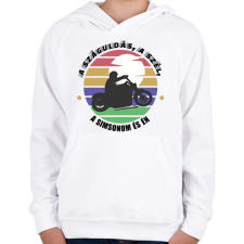 PRINTFASHION A száguldás, a szél - Simson - Gyerek kapucnis pulóver - Fehér gyerek pulóver, kardigán