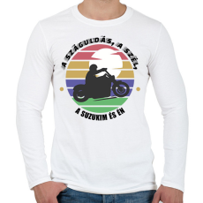 PRINTFASHION A száguldás, a szél - Suzuki - Férfi hosszú ujjú póló - Fehér