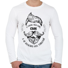 PRINTFASHION A szakáll nem szúr - Fekete - Férfi hosszú ujjú póló - Fehér