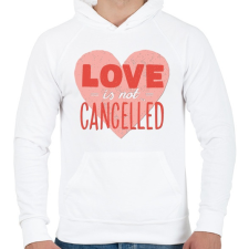 PRINTFASHION A szerelem él ! - Love is not cancelled - Férfi kapucnis pulóver - Fehér férfi pulóver, kardigán