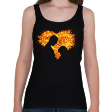 PRINTFASHION A szerelem tüze - Női atléta - Fekete női trikó