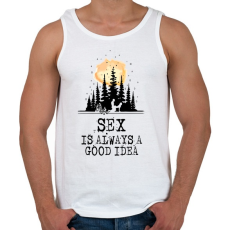 PRINTFASHION A szex mindig egy jó ötlet - Férfi atléta - Fehér