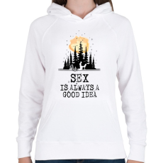 PRINTFASHION A szex mindig egy jó ötlet - Női kapucnis pulóver - Fehér