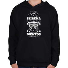 PRINTFASHION A szirénák ura a legjobb mentős - Gyerek kapucnis pulóver - Fekete gyerek pulóver, kardigán