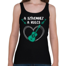 PRINTFASHION A szívemhez a kulcs - Gitár - Női atléta - Fekete