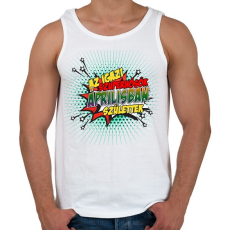 PRINTFASHION A szuperhősök áprilisban születtek - Férfi atléta - Fehér