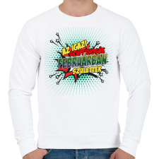 PRINTFASHION A szuperhősök februárban születtek - Férfi pulóver - Fehér férfi pulóver, kardigán