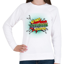 PRINTFASHION A szuperhősök februárban születtek - Női pulóver - Fehér női pulóver, kardigán