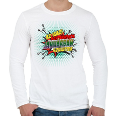 PRINTFASHION A szuperhősök januárban születtek - Férfi hosszú ujjú póló - Fehér