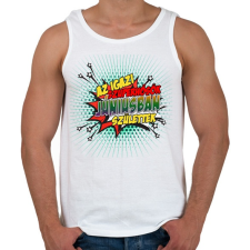 PRINTFASHION A szuperhősök júniusban születtek - Férfi atléta - Fehér atléta, trikó