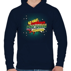 PRINTFASHION A szuperhősök márciusban születtek - Férfi kapucnis pulóver - Sötétkék