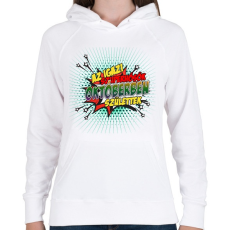 PRINTFASHION A szuperhősök októberben születtek - Női kapucnis pulóver - Fehér