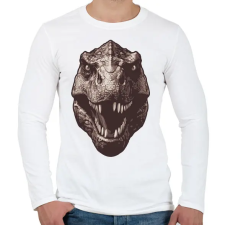 PRINTFASHION A T-rex - Férfi hosszú ujjú póló - Fehér férfi póló