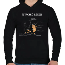 PRINTFASHION A tacskó részei - Férfi kapucnis pulóver - Fekete férfi pulóver, kardigán