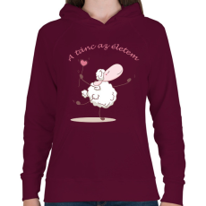 PRINTFASHION A tánc az életem - Női kapucnis pulóver - Bordó
