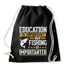 PRINTFASHION A tanulás fontos, de a pecázás fontosabb - Sportzsák, Tornazsák - Fekete