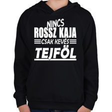 PRINTFASHION A Tejföl a kulcs! - Gyerek kapucnis pulóver - Fekete gyerek pulóver, kardigán